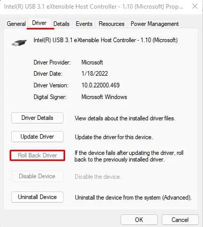 USB Ports Not Working? Here’s How to Fix It 18 Roll-back-usb-driver