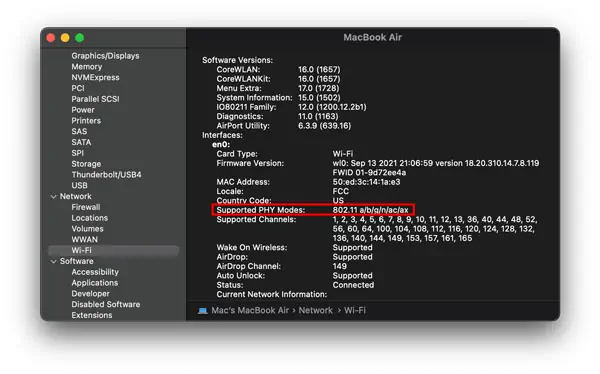 How to Change Wi-Fi from 2.4GHz to 5GHz 11 Supported-PHY-modes-MAC