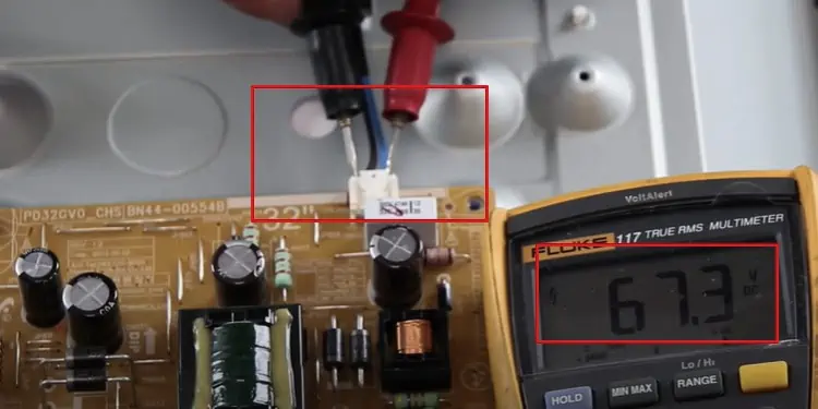 Testing-connection-area-of-backlight-cable-and-boad-connector-pins