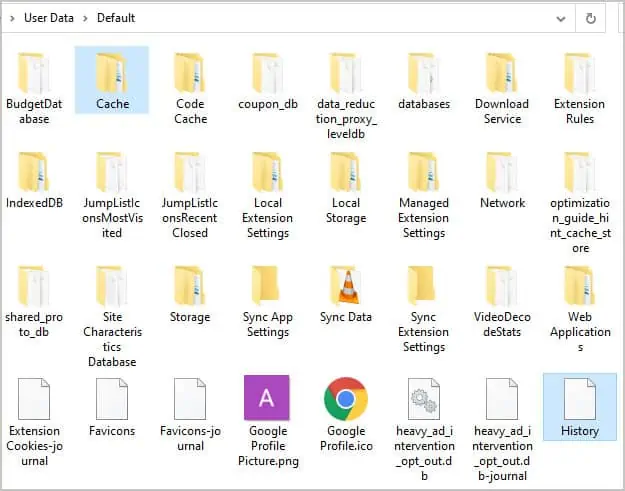 cache-and-history-folders