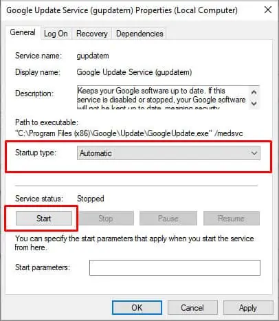 Why I Can't Update Google Chrome? How to Fix It 32 gupdatem-start