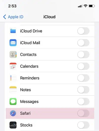 iCloud-safari