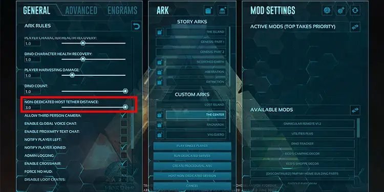 How to Increase or Remove Tether Distance on ARK 3 non-dedicated-host-tether-distance