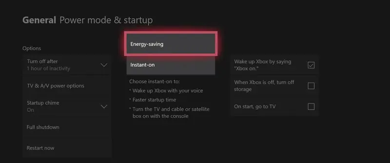 Xbox One Won't Turn On? Here's How to Fix it 6 power-mode-energy-savings