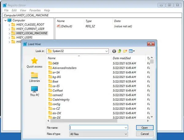 How to Fix “Something Happened And Your Pin Isn’t Available” 15 registry-load-hive