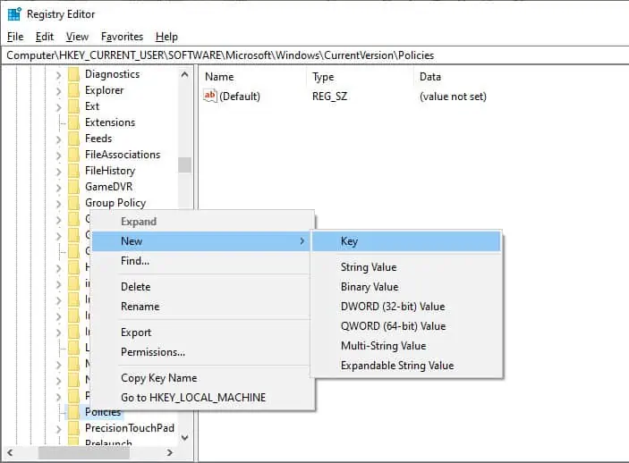 How to Fix There Are Currently No Power Options Available 10 registry-new-key