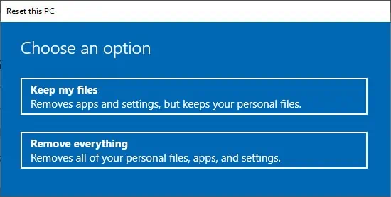 How to Fix “Something Happened And Your Pin Isn’t Available” 17 reset-pc-keep-my-files