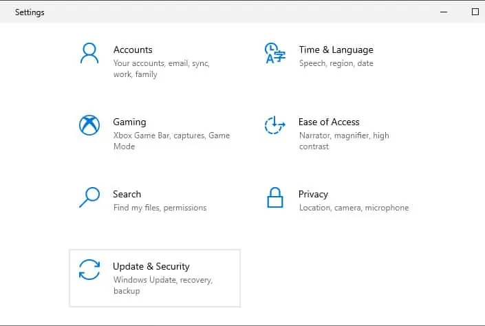 How to Fix There Are Currently No Power Options Available 3 settings-update-and-security