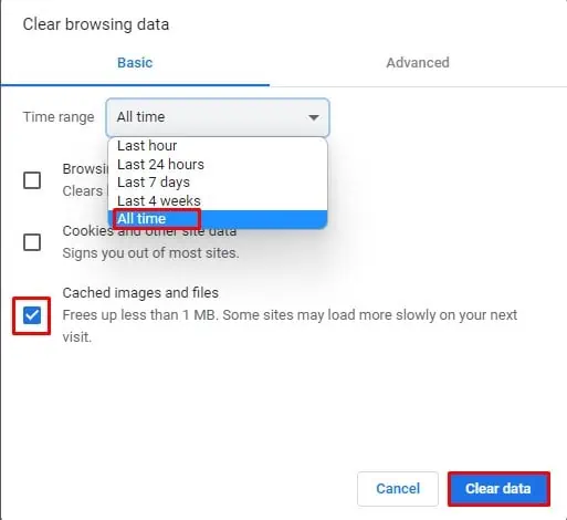 How to Fix “No Valid Sources Are Available For This Video.” 15 Chrome-Clear-data