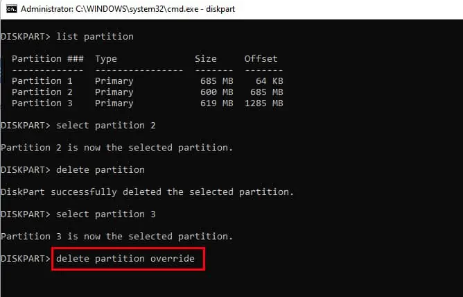 How To Delete/Combine Partition On USB Drive In Windows 24 Delete-partition-override