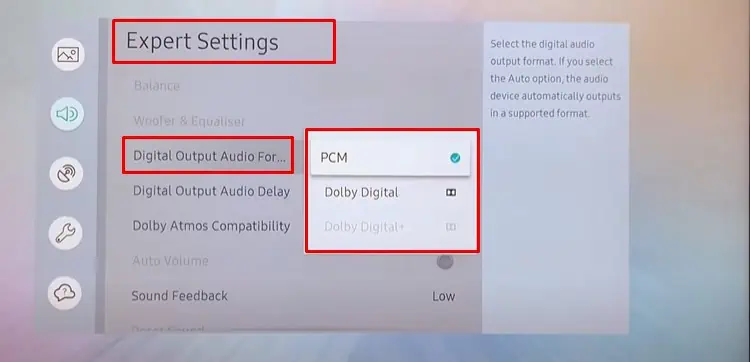 Digital-output-audio-settings