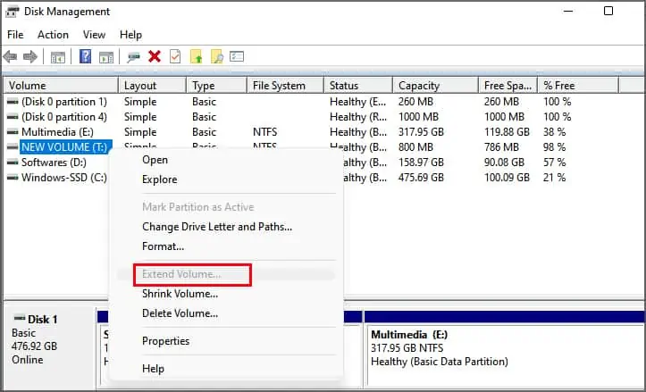 How To Delete/Combine Partition On USB Drive In Windows 16 Extend-volume