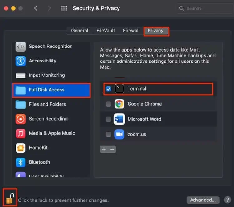 How To Backup iPhone To External Hard Drive 23 Full-Disk-Access-Mac-e1648917851821