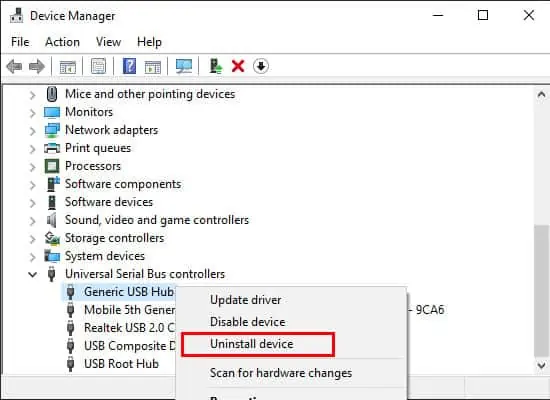External Hard Drive Not Showing Up? Here’s How To Fix It 4 USB-controller-uninstall-device