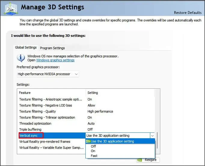 How To Fix Screen Tearing Problem in Windows 17 Vertical-sync-onNVIDIA