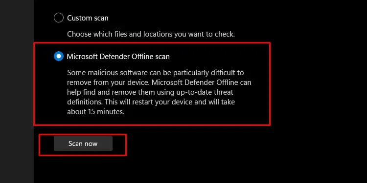 WIndows-Defender-offline-Scan