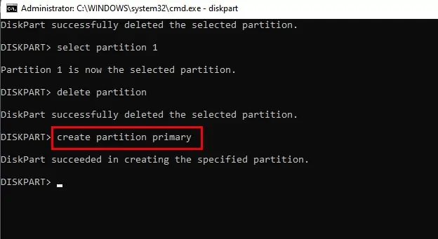 How To Delete/Combine Partition On USB Drive In Windows 19 create-partition-primary