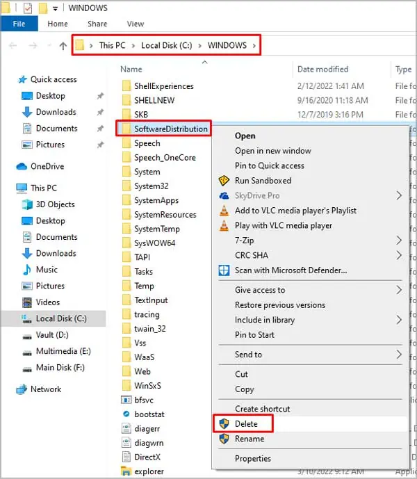 How To Fix Windows Update Error 0x80070002 4 delete-software-distribution-folder