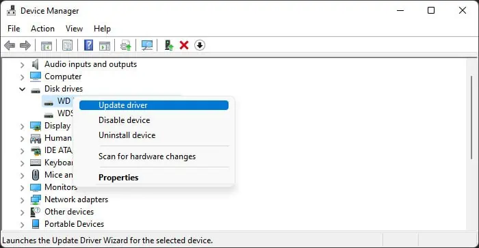 How To Fix External Hard Drive I/O Device Error In Windows 3 device-manager-hard-disk-update