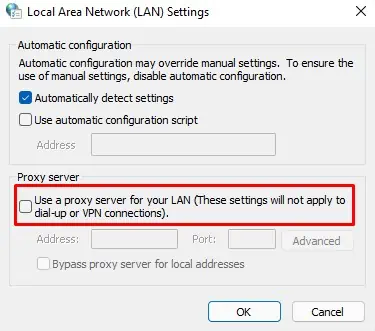 Fix: Windows Could Not Automatically Detect This Network's Proxy Settings 5 disable-proxy-internet-option