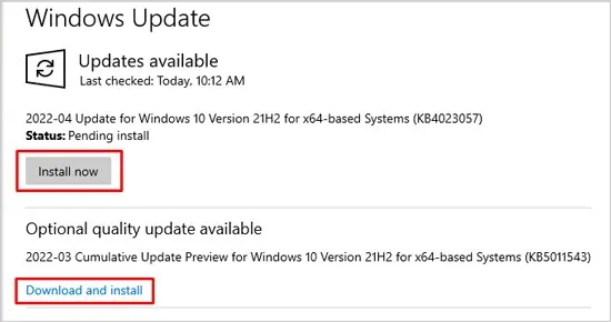 How to Fix PNP Detected Fatal Error in Windows 6 download-and-install-updates