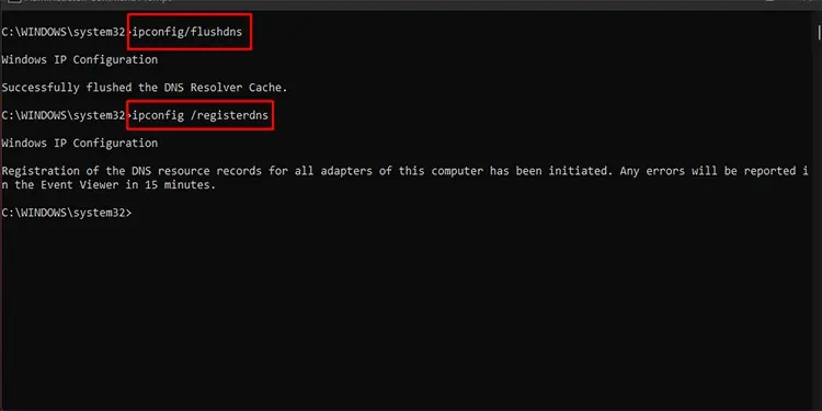 How to Fix “Your Connection Was Interrupted a Network Change Was Detected” 5 flush-dns