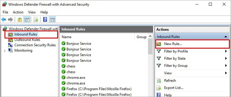 ARK Server Not Showing Up? How to Fix It 6 inbound-rules-new-rule