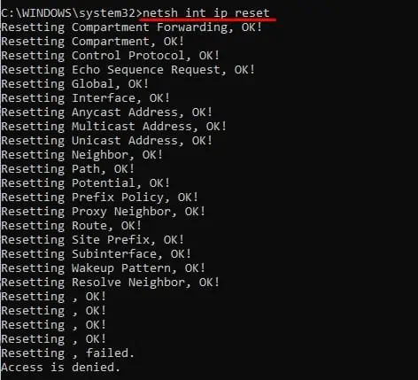 Fix: Windows Could Not Automatically Detect This Network's Proxy Settings 10 int-ip-reset