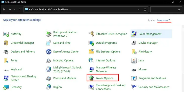12 Ways to Fix “Unknown USB Device Descriptor Request Failed” 14 power-option-control-panel