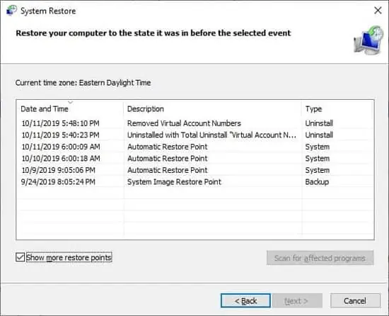 How to Fix PNP Detected Fatal Error in Windows 11 system-restore-point-recovery