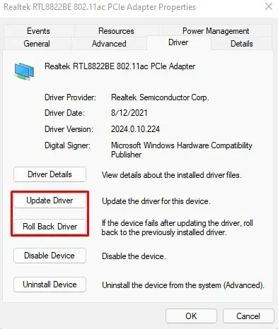 Fix: Windows Could Not Automatically Detect This Network's Proxy Settings 8 update-roll-back-network-driver