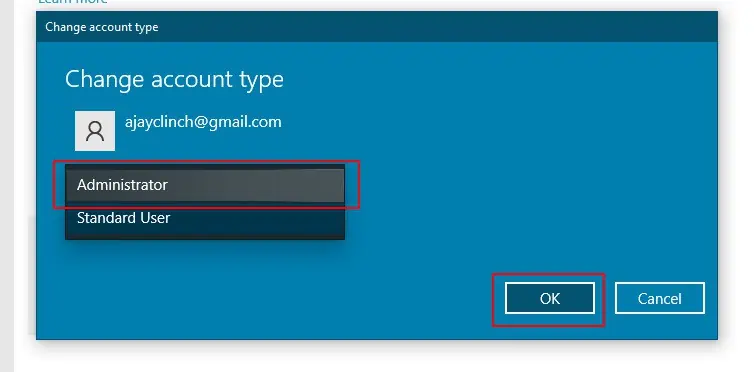 How to Add a User to the Administrator Group 19 Administrator-Ok-from-settings