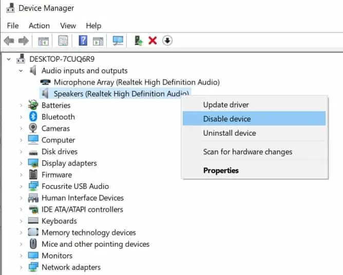 How to Fix Realtek Audio Not Working in Windows 11 26 Disable-speakers