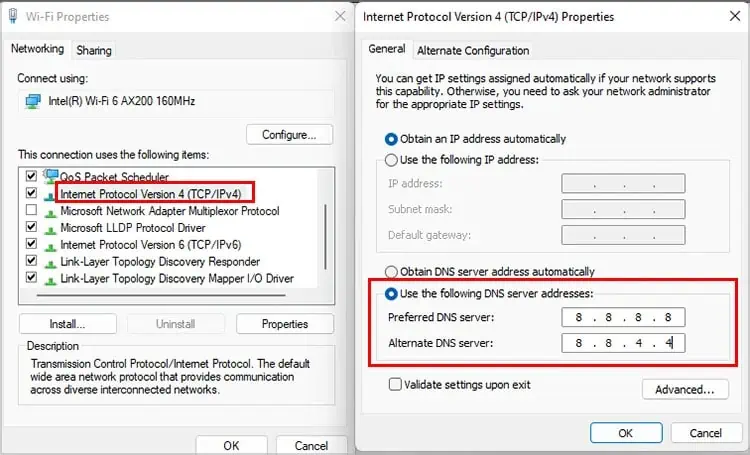 Ubisoft Connect Not Working? Here’s How to Fix It 13 Ipv4-and-DNS-address