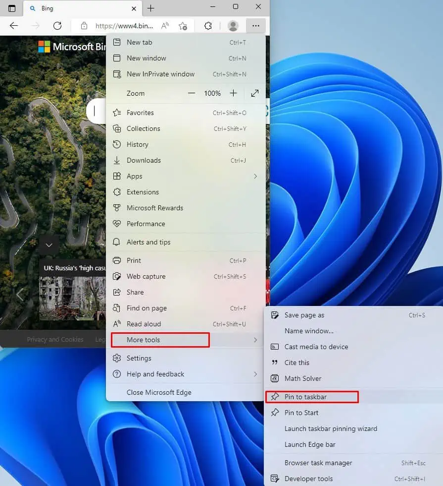 How to Pin to the Taskbar or Desktop in Windows 11 16 PinToTaskbarWebsiteEdge