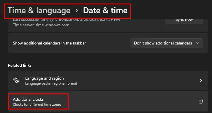 How to Show Clock on All Monitors on Windows 11 15 additional-clocks-in-time-and-language-settings