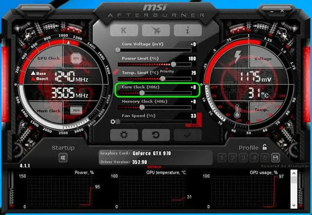 How to Underclock GPU Without Damaging It 3 adjusting-clock-on-MSI-after-burner