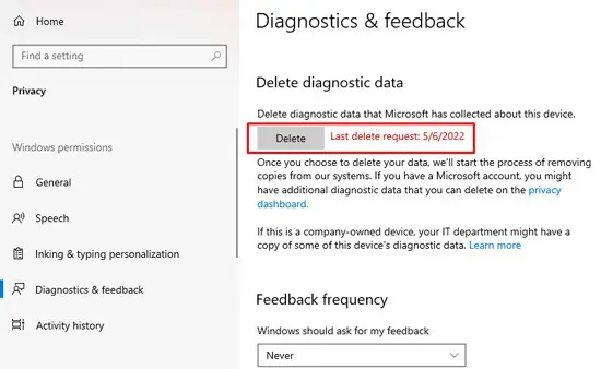Connected User Experiences And Telemetry - Should I Disable It? 2 delete-diagnostic-data