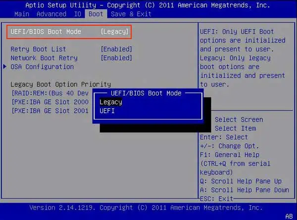 Fix: System Cannot Find Any Bootable Devices 9 enable-uefi