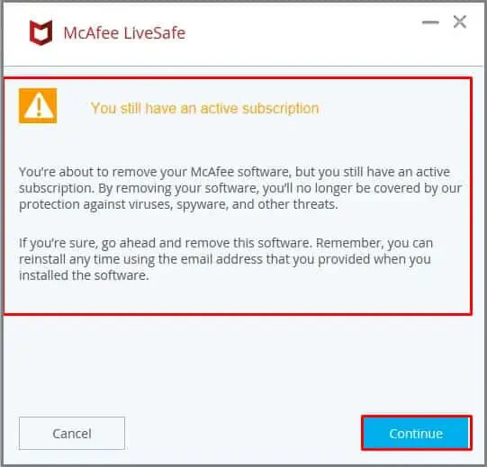 How to Remove McAfee from Windows 11 13 mcafee-confirmation-message-in-unsintaller