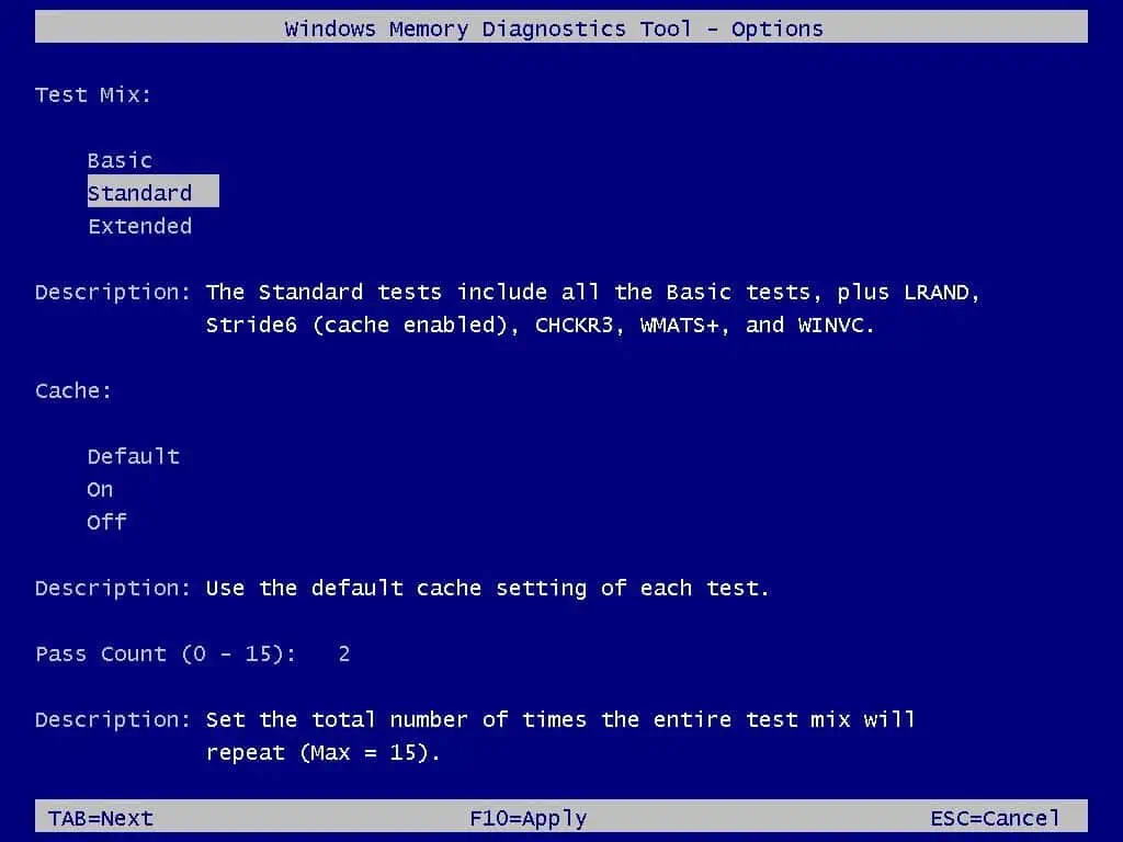 memory-diagnostic-option