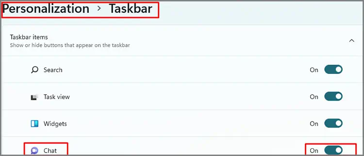 How to Remove Chat From Taskbar on Windows 11 8 microsoft-teams-toggle-off-in-settings