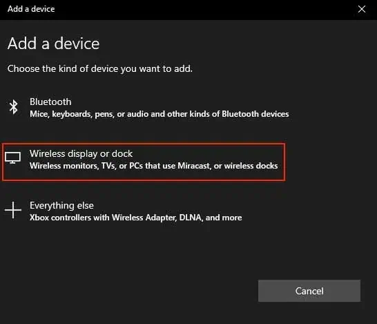 Windows Not Detecting Second Monitor? Try These Fixes 15 select-wireless-display-or-dock