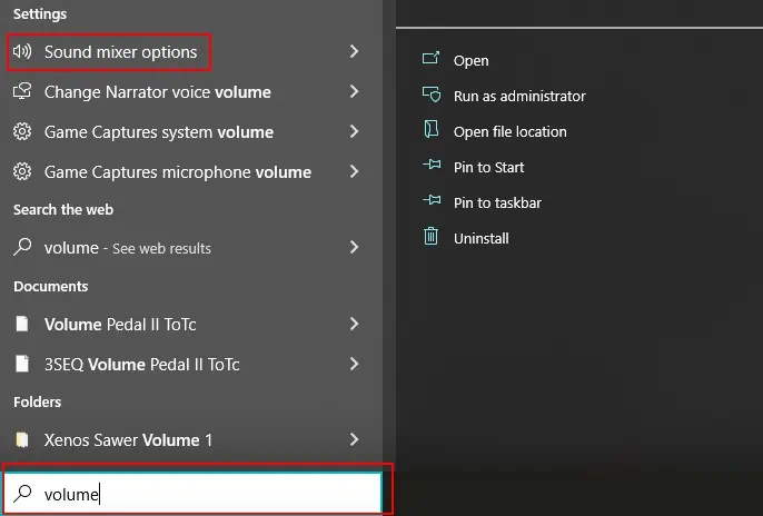 How To Open And Use Volume Mixer In Windows 10/11 11 taskbar-search-volume