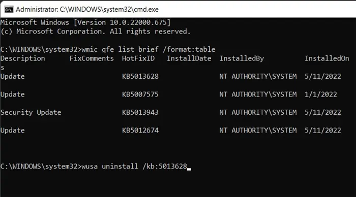 11 Ways On How To Fix Windows 11 Black Screen Issue 14 uninstall-update
