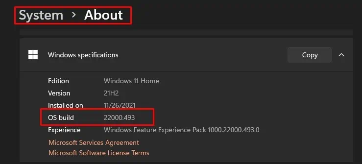 How to Show Clock on All Monitors on Windows 11 11 windows-os-build-check-in-windows-settings