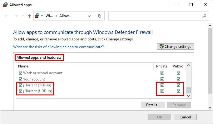 uTorrent Not Working: Why & How to Fix it 3 Allowed-apps-uTorrent-TCP-UDP