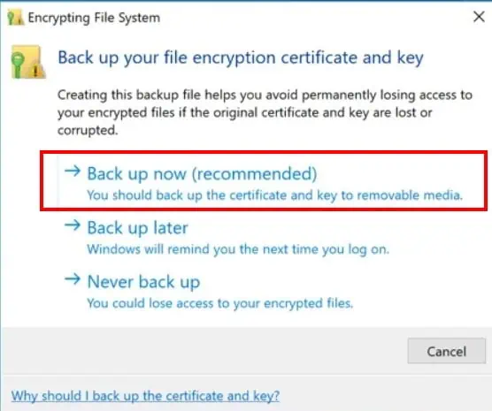 How to Password Protect a Folder in Windows 11 17 BackupEncryptionCertificate