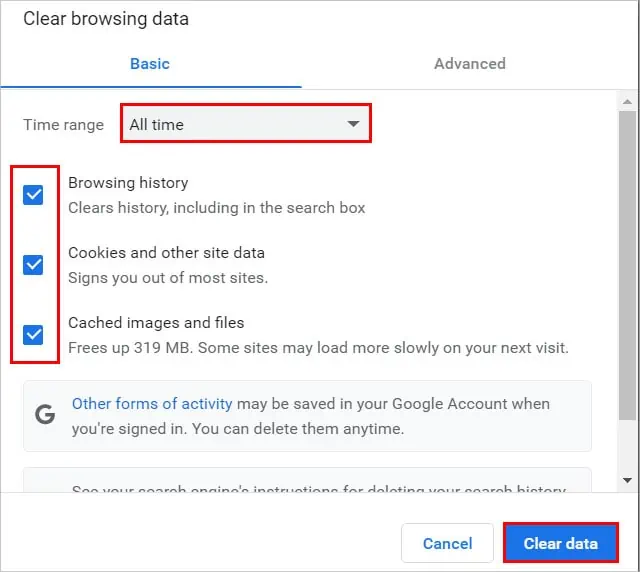 Top 10 Fixes For ‘YouTube Full Screen Not Working’ 16 Clear-browsing-data-2