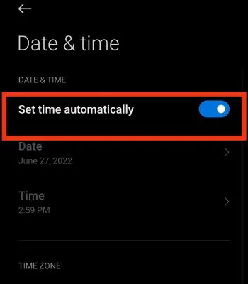 How to Fix YouTube Error 400 on Phone and Browser 41 Click-on-set-time-automatically